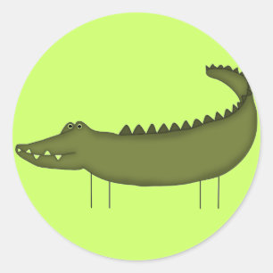 Stick Figure Crocodile tshirts and Gifts Classic Round Sticker