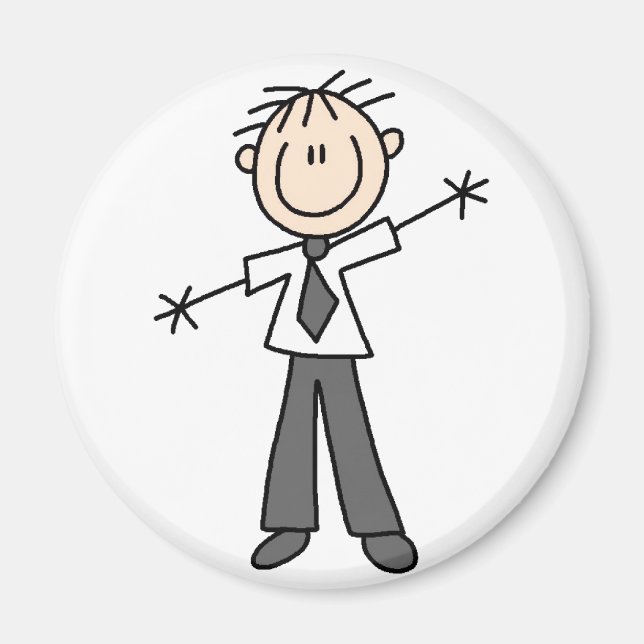 Stick Figure Dad Magnet (Front)