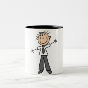 Stick Figure Dad Two-Tone Coffee Mug