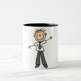 Stick Figure Dad Two-Tone Coffee Mug