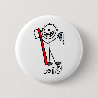 Stick Figure Dentist 2 Inch Round Button