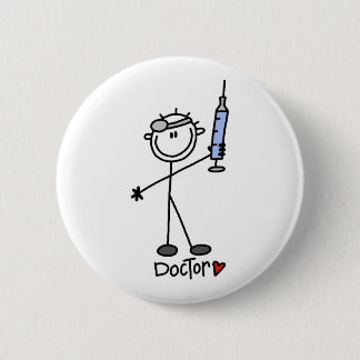 Stick Figure Doctor 2 Inch Round Button