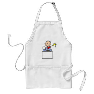 Stick Figure Doing Dishes Standard Apron