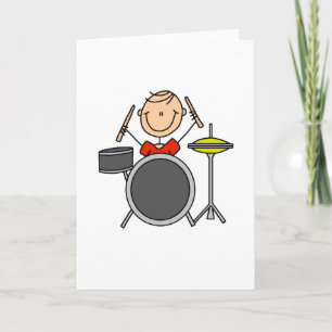 Stick Figure Drummer Card