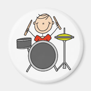 Stick Figure Drummer Magnet