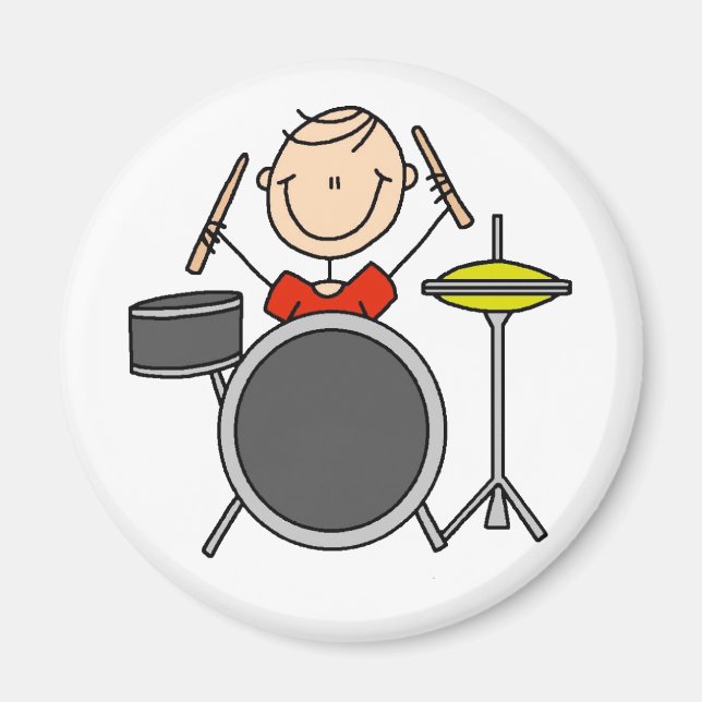Stick Figure Drummer Magnet (Front)