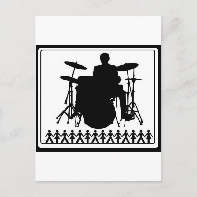 STICK FIGURE DRUMMER POSTCARD (Front)