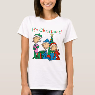 Stick Figure Enfants C'est Noël Tshirts et cadeaux