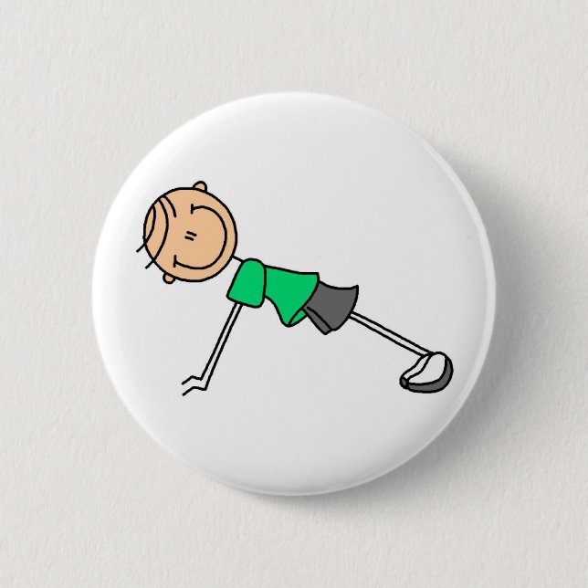 Stick Figure Exercising Button (Front)