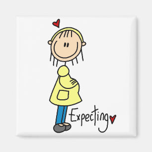 Stick Figure Expecting Baby Magnet
