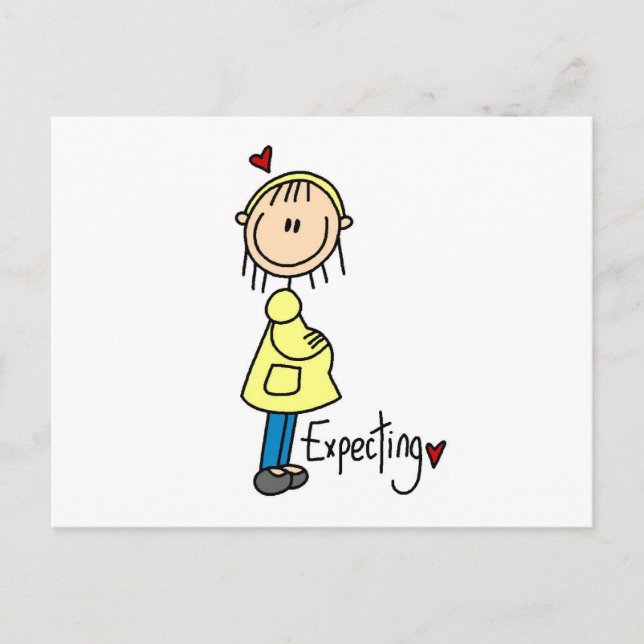 Stick Figure Expecting Baby Postcard (Front)