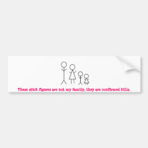 stick-figure-family2.jpg, These stick figures a... Bumper Sticker