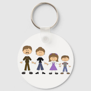 Stick Figure Family Keychain
