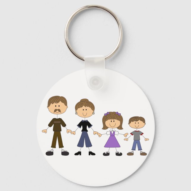 Stick Figure Family Keychain (Front)