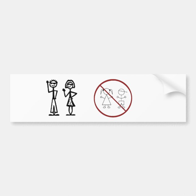 Stick figure family (no kids) bumper sticker (Front)
