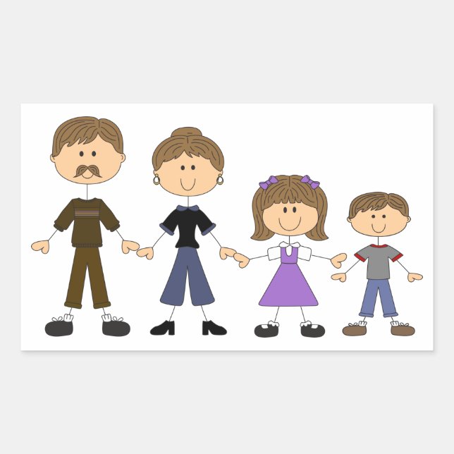 Stick Figure Family Sticker (Front)