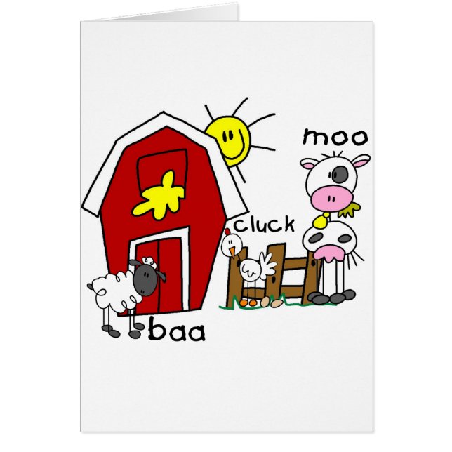 Stick Figure Farm Animals Tshirts and Gifts (Front)