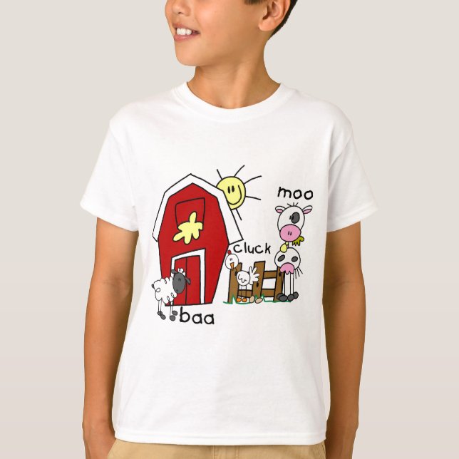 Stick Figure Farm Animals Tshirts and Gifts (Front)