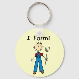 Stick Figure Farmer Tshirts and Gifts Keychain