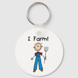 Stick Figure Farmer Tshirts and Gifts Keychain