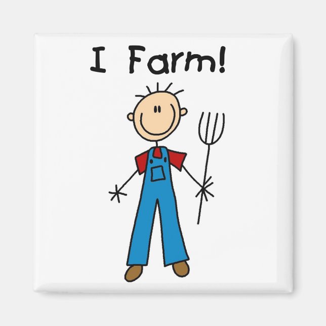 Stick Figure Farmer Tshirts and Gifts Magnet (Front)