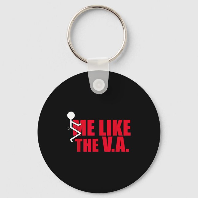 Stick Figure Fck Me Like The Va Funny Veteran Dark Keychain (Front)