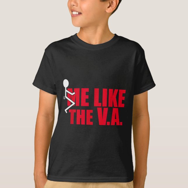 Stick Figure Fck Me Like The Va Funny Veteran Dark T-Shirt (Front)