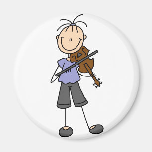 Stick Figure Fiddle Magnet