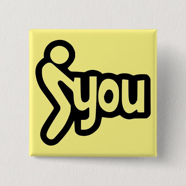 Stick Figure Fing Screw You  #USAPatriotGraphics 2 Inch Square Button (Front)