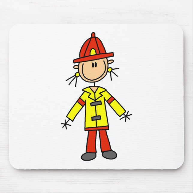 Stick Figure Firefighter Mousepad (Front)