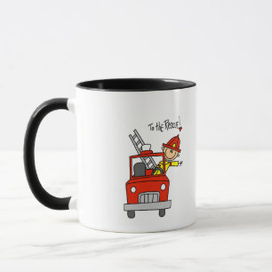 Stick Figure Firefighter to the Rescue Mug