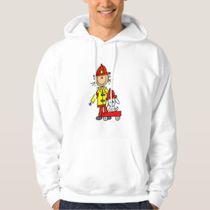 Stick Figure Firefighter with Dalmation Hoodie