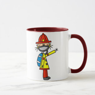 Stick Figure Firefighter with Mask Mug