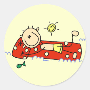 Stick Figure Floating Tshirts and Gifts Classic Round Sticker