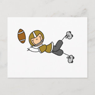 Stick Figure Football Gold Postcard