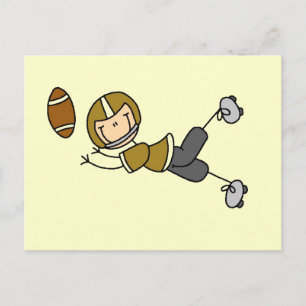 Stick Figure Football Gold Postcard