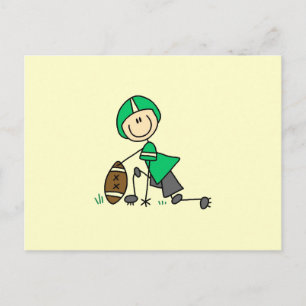 Stick Figure Football Green Postcard