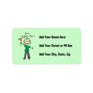 Stick Figure Football Mom Label