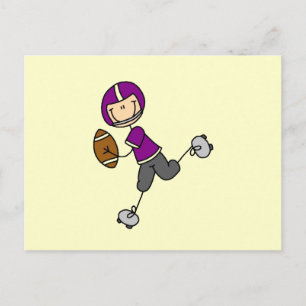 Stick Figure Football Purple Postcard