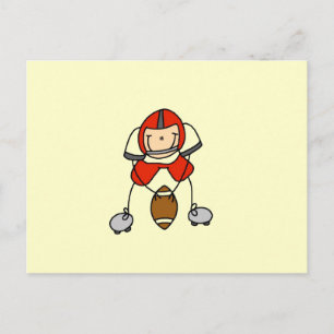 Stick Figure Football Red Postcard