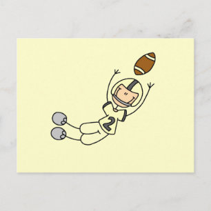 Stick Figure Football Yellow Postcard