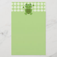 Stick Figure Frog w/Argyle Background