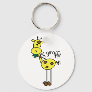 Stick Figure Giraffe T-shirts and Gifts Keychain