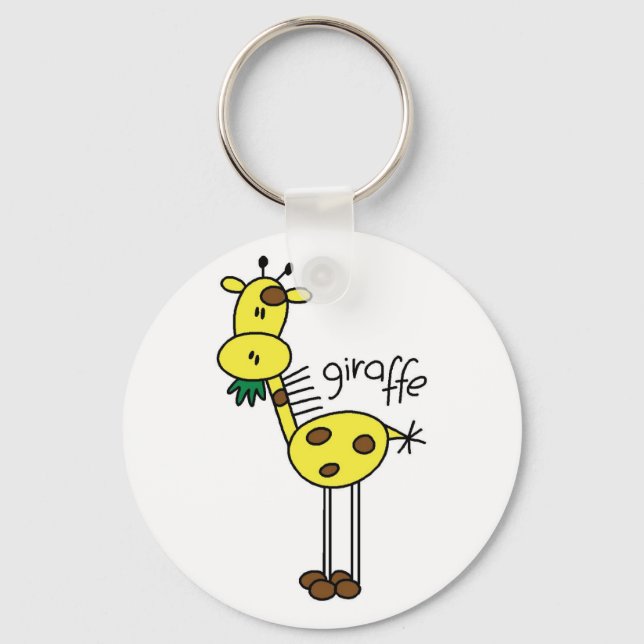 Stick Figure Giraffe T-shirts and Gifts Keychain (Front)