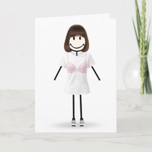 Stick Figure Girl Breast Cancer Survivor Card