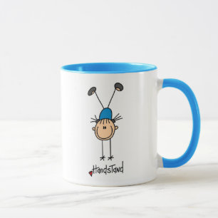 Stick Figure Girl Doing Handstands Mugs