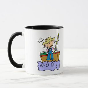 Stick Figure Girl Fishing T-shirts and Gifts Mug