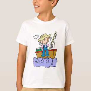 Stick Figure Girl Fishing T-shirts et cadeaux