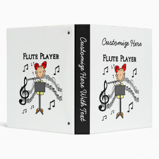 Stick Figure Girl Flute Player Tshirts and Gifts Binder