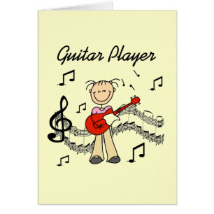 Stick Figure Girl Guitar Player T-shirts and Gifts